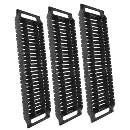VILLFUL 3pcs Anti-Static Bracket ESD Circulation Shelf Board Storage Turnover Racks PCB Holder Storage Stand Anti-Static PCB Shelf PCB Tray Slot PCB Rack Antistatic PCB Rack Plastic Black