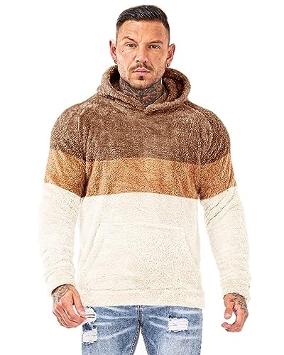 GINGTTO Men's Fuzzy Sherpa Sweatshirt Fashion Pullover Fleece Hoodies for Men Multi Color Hoodie