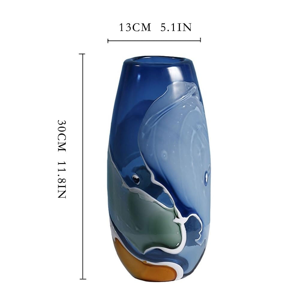 Accueil Vases Vase en Verre Bleu créatif, décoration for Salon, Table à thé, Bureau, Culture d'eau, Arrangement de Fleurs hydroponiques, Bouteille décorative Décor intérieur