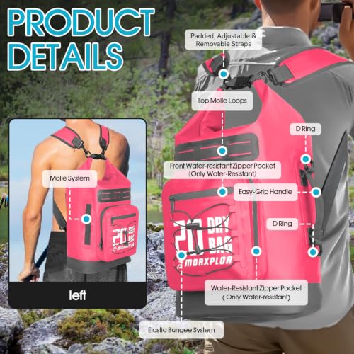 Image of MORXPLOR Dry Bag Waterproof,5L /10L /20L /30L /40L /55L Roll Top Dry Bag Backpack with WaterProof Phone Case for Swim,Kayak