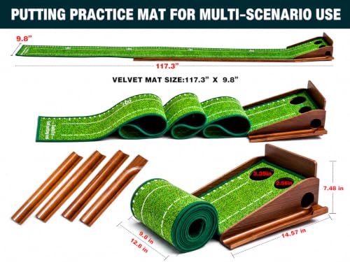 Image of Putting Green Indoor, 9.8 FT Golf Mat Automatic Ball Return