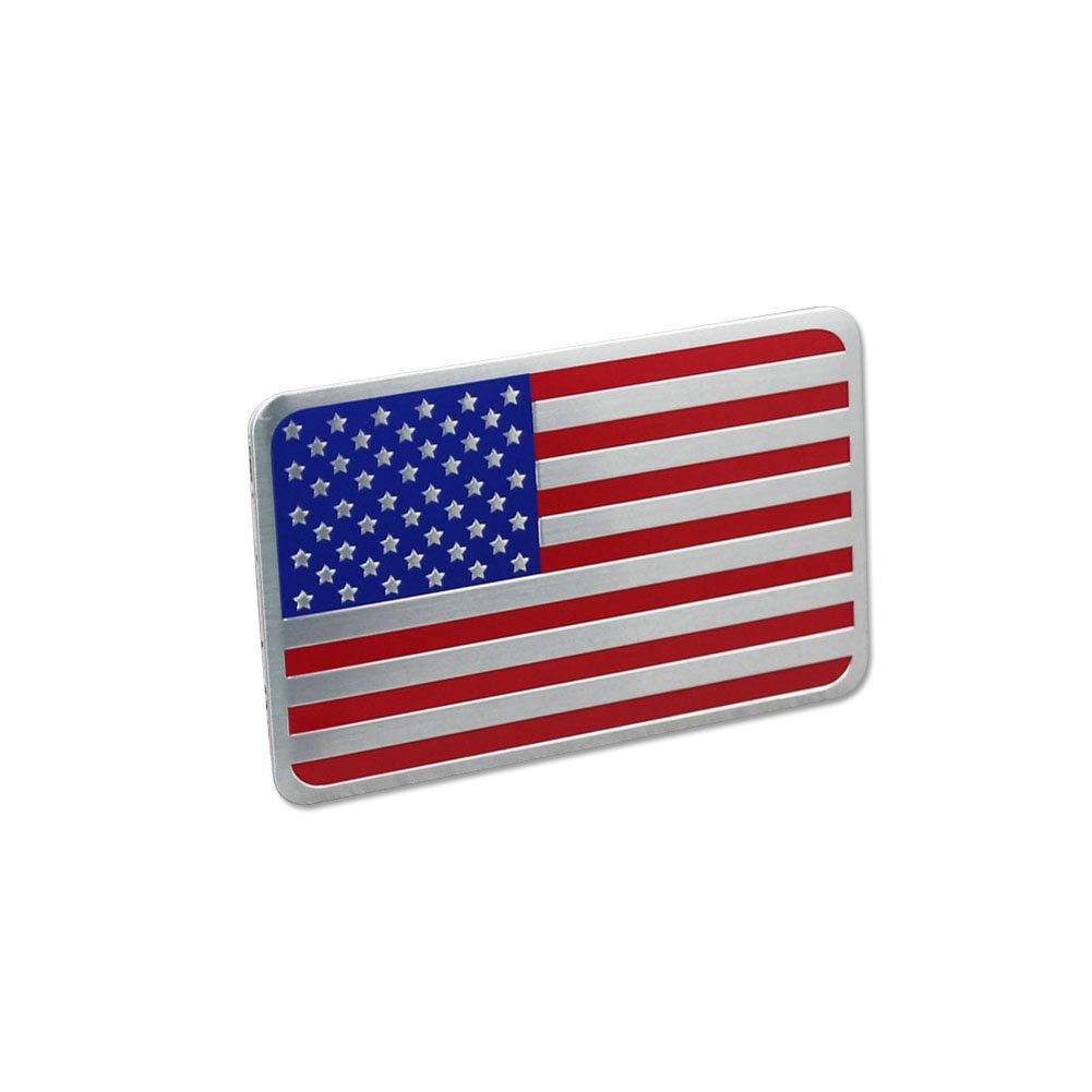Generic Car Racing Sports US USA American Flag Oblong Emblem Badge Decal Sticker