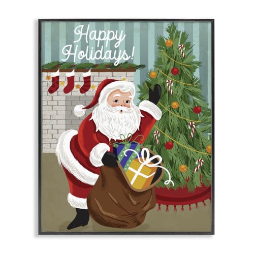 Vintage Santa Bag, 16 x 20 Inch Framed Giclée Print