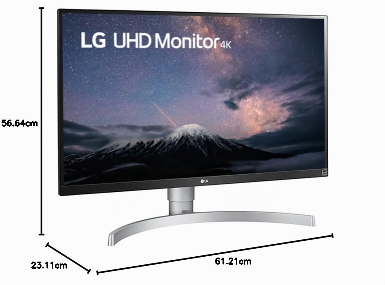 LG 27UL650-W Monitor 27" Ultra HD 4K LED IPS HDR 400, 3840 x 2160, Radeon FreeSync 60Hz, 1x Display Port, 2x HDMI, Uscita Audio, Multitasking, Altezza Regolabiile, Nero