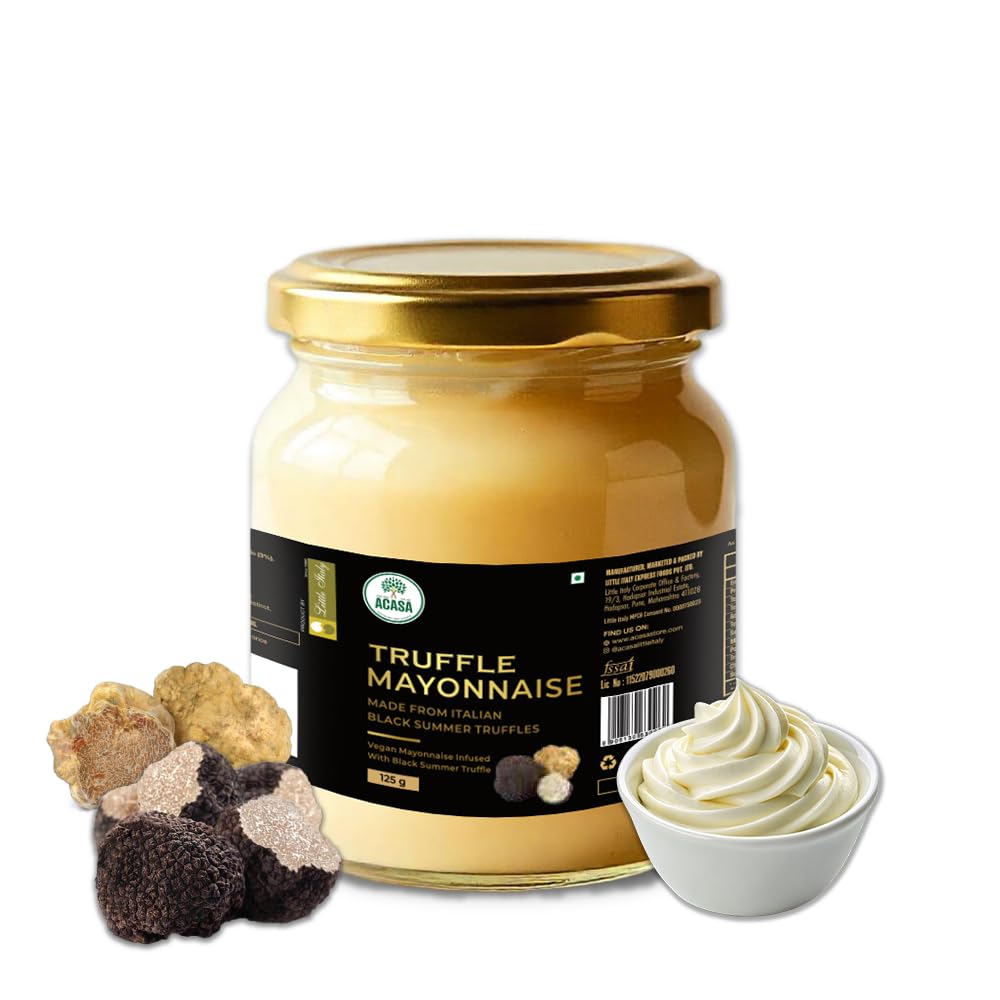Acasa Truffle Mayonnaise 125gm - Gourmet Spread for Sandwiches & Salads - Rich Flavor with Truffle Infusion - Perfect for Dips & Dressings - Ideal for Food Enthusiasts & Chefs