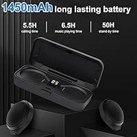 Vista 6 de 3T6B Auriculares Bluetooth para motocicleta con estuche de carga, altavoz Bluetooth para casco con micrófonos y control remoto, batería de 1900 mAh