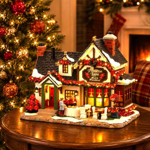 Lemax Poinsettia Lane Bed & Breakfast edificios iluminados miniatura decorativa #65525 4