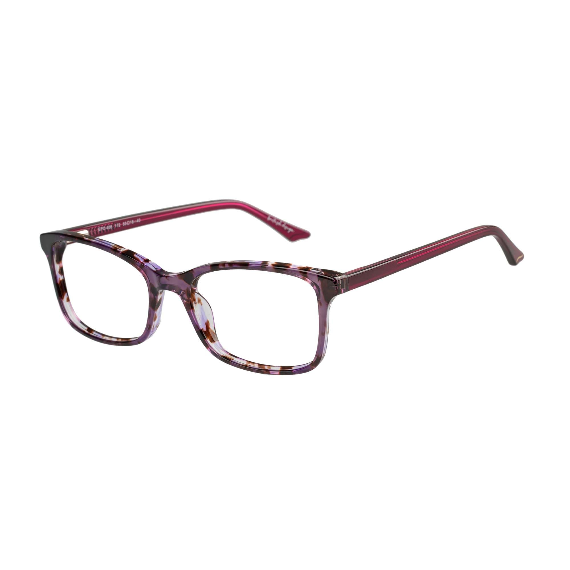 EPISODE montura de gafas EPO-408-172, rectangular clásico, en cristal púrpura, hecha de acetato