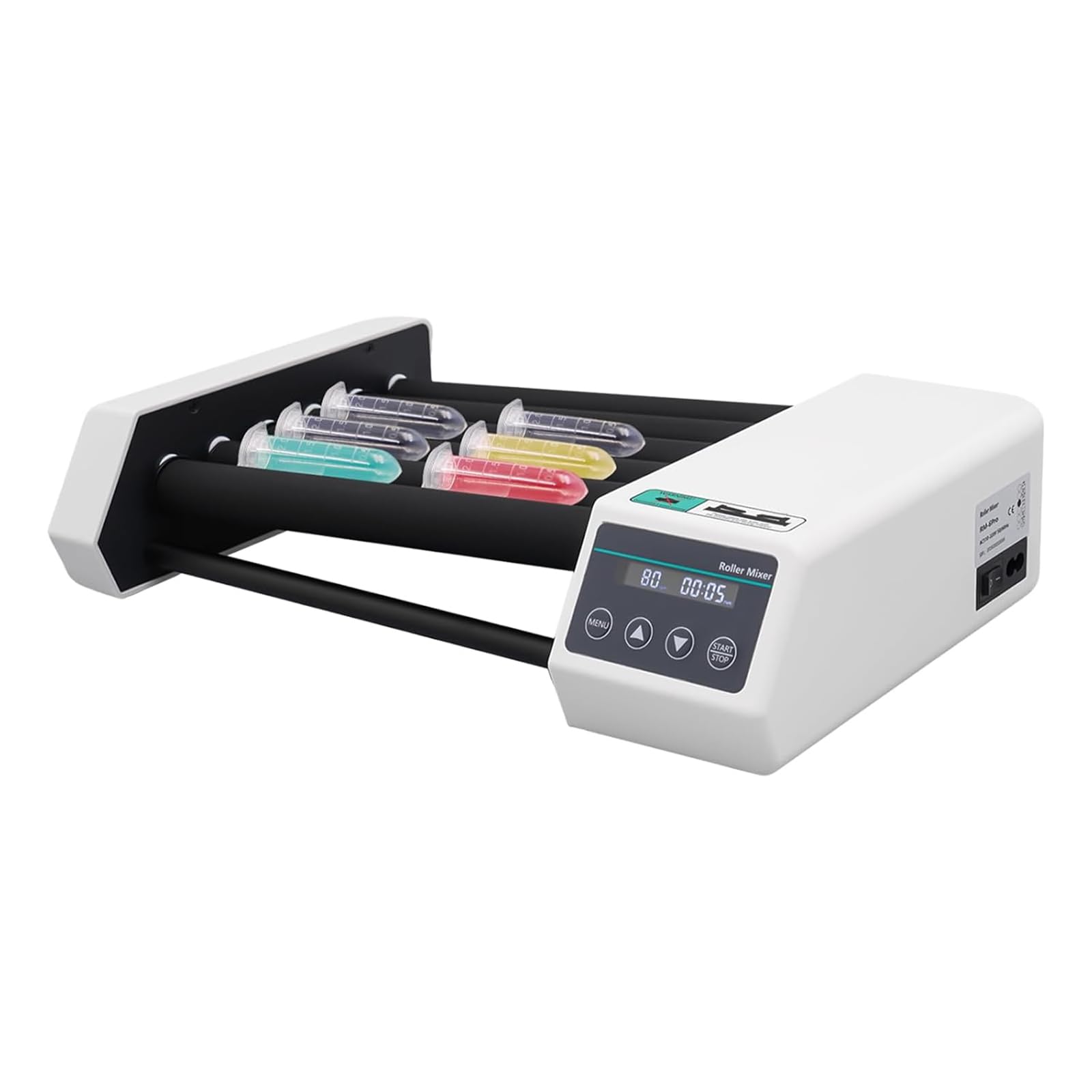 Digitaler Röhrenrollenmischer, kompakter Orbital-Shaker mit LCD-Display, 6 Rollen, 20-80 U/min, Leistung 25 W, ideal für Labors und Klassenzimmer