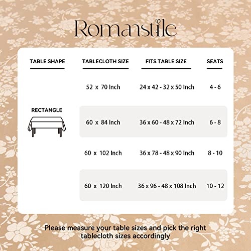 Image of Romanstile Waterproof Vinyl Tablecloth Rectangle, 60 x 102 Inch, Rose Champagne
