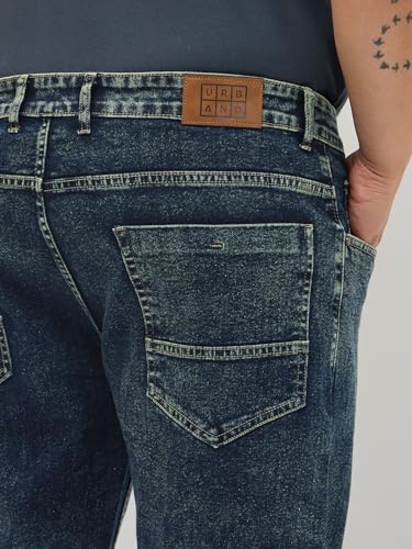 Image of Urbano Plus Men's Regular Fit Heavy Washed Denim Jeans Stretchable