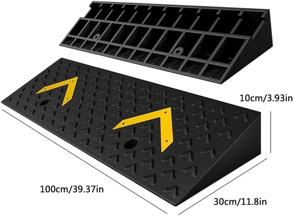 Rubber Curb Ramps Heavy Duty Driveway Ramps for Cars s Scooter Portable Threshold Ramp(39.4x11.8x3.9in)