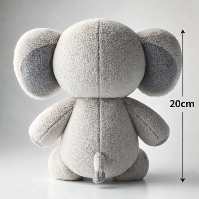 Image of AVSHUB Elephant Plush Soft Toy 20 cm | Cute Stuffed Animal Teddy for Kids & Babies | Ultra Soft Cuddly Hugging Toy for Playtime, Nursery Decor & Birthday Gift | Grey