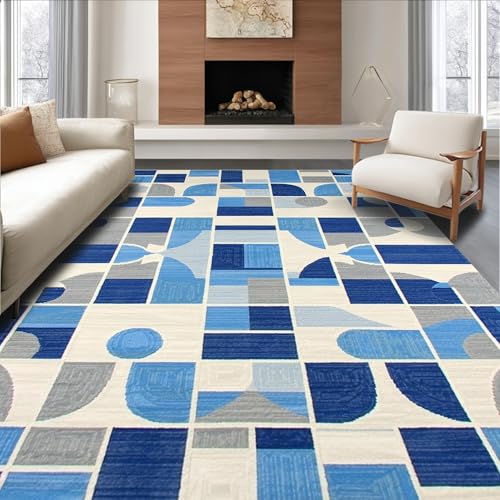 ODIKA Flatwoven High Traffic Area Rug 3x5, Abstract Geometric Patterned