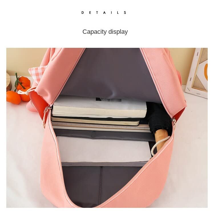 Juego de 4 mochilas Kawaii para escuela, maletines, estuche, monedero para niñas y escuelas, Verde