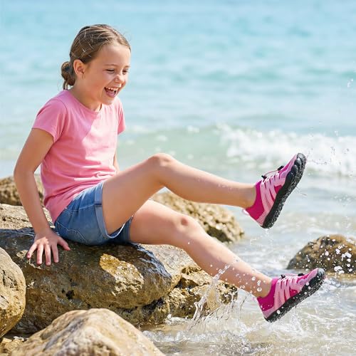 Image of Stelle Water Shoes for Kids Adjustable Laces | Quick Dry Barefoot Non-Slip Shoes with a Roomy Toe Box for Boys and Girls,Beach,Hiking,Toddler to Big Kid