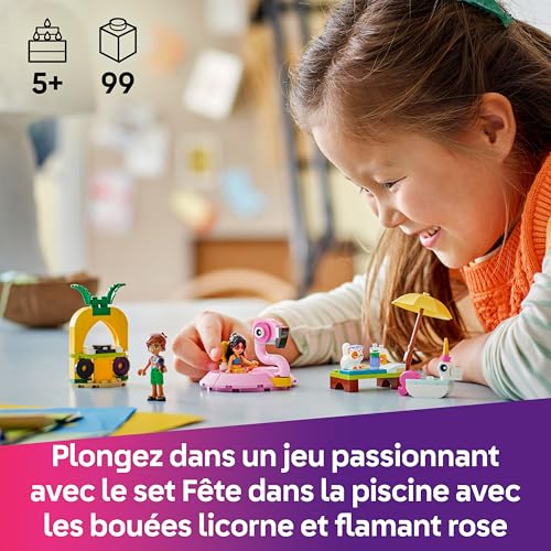 LEGO® Friends 42658 Fête dans la piscine avec les bouées licorne et flamant - vue 5