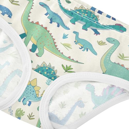 Wusikd Dinosaurs Girls' Underwear Cotton Turquoise Girls Briefs Soft Toddler Underwear 2T4