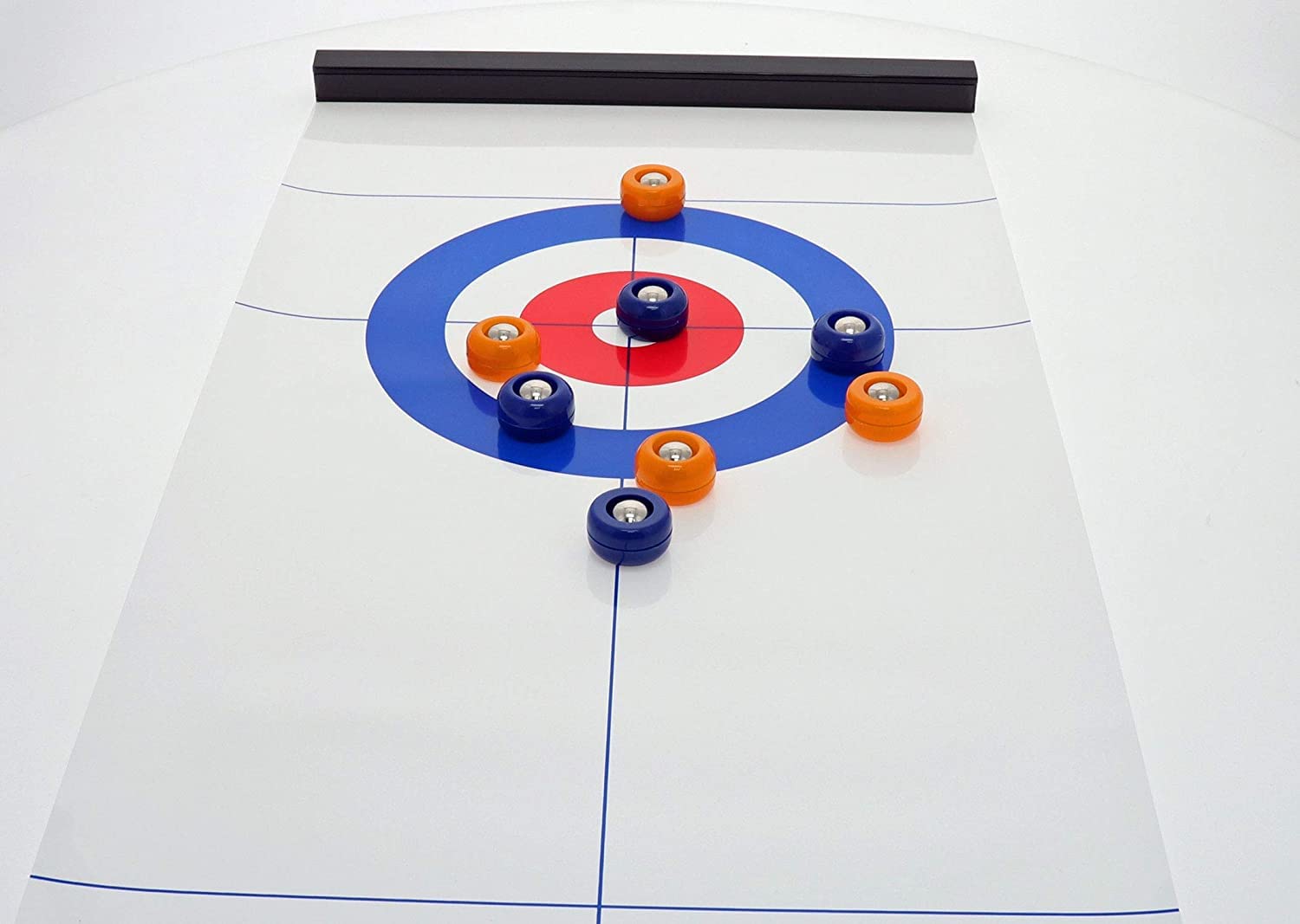 B&K Tabletop Curling Game, Family Fun Board Games Shuffleboard Pucks with 8 Rollers Gifts for Kids and Adults, Compact Tabletop Games for Family Office or Travel Play