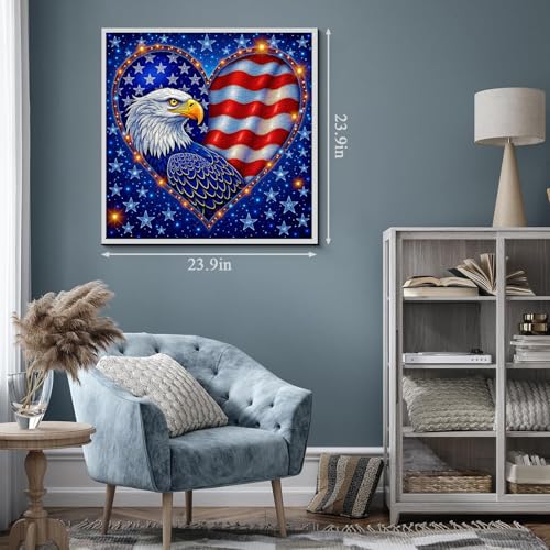 Rompecabezas Águila Calva Americana para Adultos 1000 Piezas, Rompecabezas de Corazón con Bandera Patriótica, Rompecabezas del Ave de Estados Unidos miniatura 4
