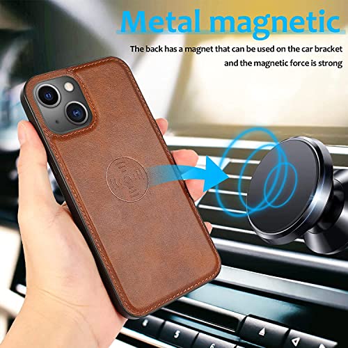 Étui iPhone 14 Pro Max portefeuille cuir amovible marron
