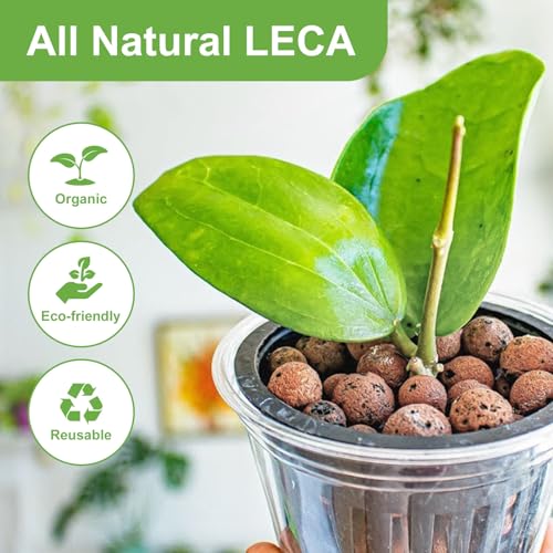 Image of Pulovin 2.5 lbs LECA Clay Pebbles for Plants, 4-16mm LECA Balls for Indoor Plants Drainage, Hydroponics, Aquaponics, Natural Clay Balls for Soil Root Development, Orchid Potting Mix
