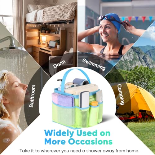 Image of EUDELE Mesh Shower Caddy Portable, 8-Pocket Large Capacity, Quick Dry, Easy Clean, Ideal for Beach, Swimming, Gym, Travel