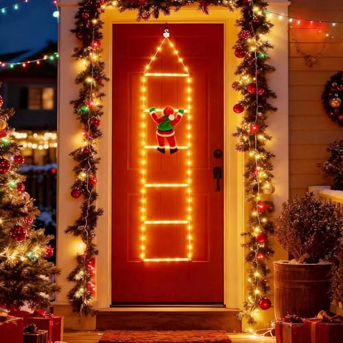 Fohil Weihnachtsbeleuchtung Außen, 1.2m LED Leiter Lichterkette mit...