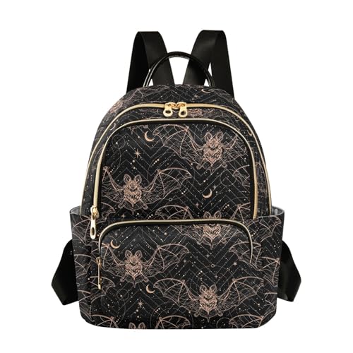 Image of Mini Backpack Gothic Bats Moon Fashion Backpack Purse for Women,Handbag Shoulder Bag Casual Daypack, Ladies Gift for College Work(S)