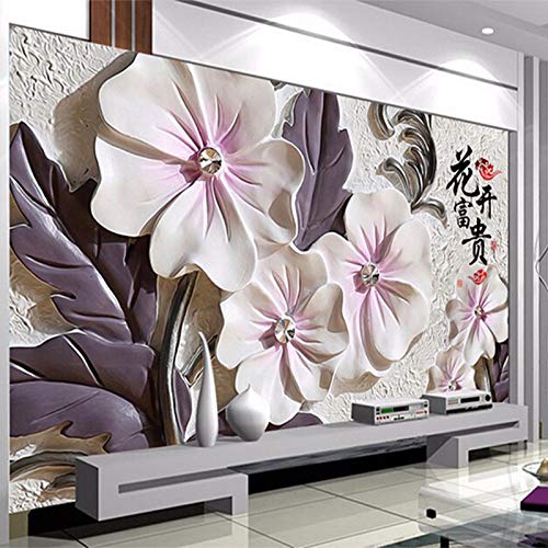 Huijie Photo Wallpaper - Custom Large Mural Wallpaper Modern 3D Stereo Embossed Flower Decorative Background Wall Wallpaper Living Room Abstract Art Mural Wall Papers,320Cm(H)×600Cm(W) #TOP2
