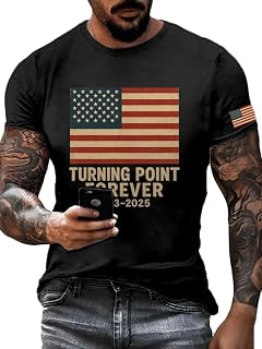 Men's Turning Point Forever 1993 2025 Print Round Neck T-Shirt America Flag Tee