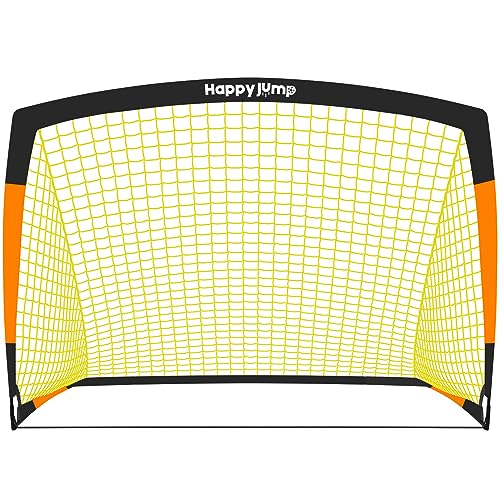 Happy Jump Upgraded Pop Up Football Goals, Orange, Black, 5'x3.6'