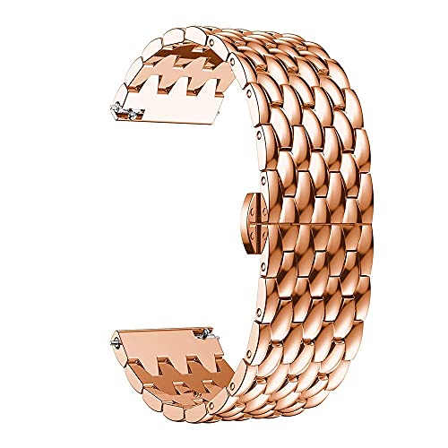 Bracelet de montre or rose 22mm en acier inoxydable, le cadeau chic idéal