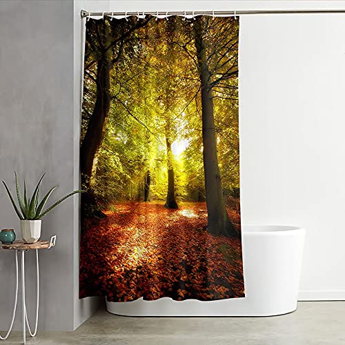 Rideau de douche 165x200cm polyester anti moisissure décor arbres - 3
