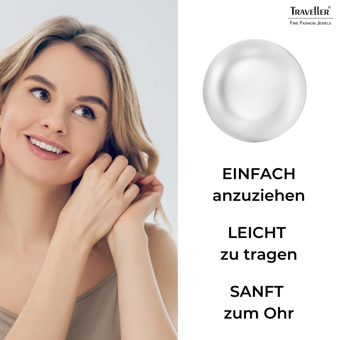 Traveller Ohrclip - 16mm Button Perle - diverse Farben