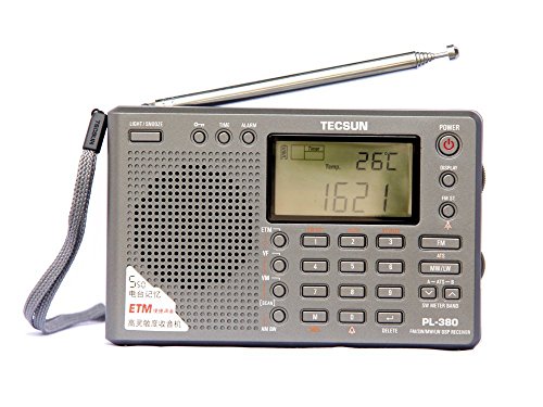 TECSUN PL-380 Radio Digital PLL Portable Radio FM Stereo/LW/SW/MW DSP Receiver (380-Gray)