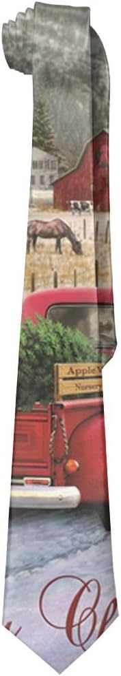 Christmas Truck Gentleman Cool Fashion Tie Classic Stripe Men's Necktie