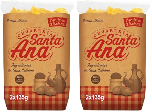 Churrería Santa Ana Patatas Fritas con Sal, 270g, 270 gramo, 1 (Paquete de 2)