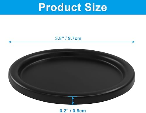 Miniatura 3 de 4 portavelas de hierro negro (3.8 pulgadas de profundidad x 0.2 pulgadas de alto), elegante soporte para velas LED y pilar, bodas, conos de