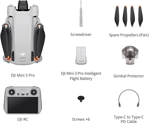 Miniatura 4 de DJI Mini 3 Pro Drone con control remoto RC paquete con tarjeta de memoria de 128 GB bolsa de hombro almohadilla de aterrizaje