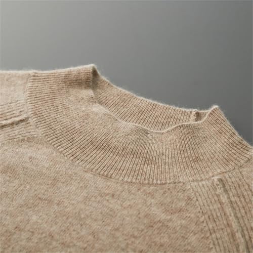 Men's Autumn Winter Sweater Half High Collar Knitted Pullover Tops Lightweight Warm Solid Color Sweater3