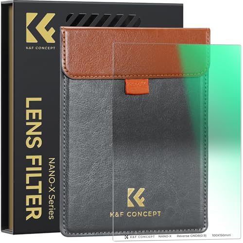 K&F CONCEPT Nano-X Verlaufsfilter GND8 Reverse 0,9 (3-Blenden) 100x150mm Rechteckfilter aus Optisches Glas mit 28 Nano-Beschichtung