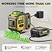 Alloyman 4x360°Self Leveling Laser Level, 12 Ft./3.7M Professional Laser Level Pole with Tripod, Green Line Lazer Leveler Tool with 2* Li-ion Batteries for Picture Hanging, Tile, Home Renovation