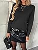 Zeagoo Jumpers for Women UK Long Sleeve Winter Tops Lightweight Sweatshirt Crew Neck Sweater Autumn Winter Black XXL #3