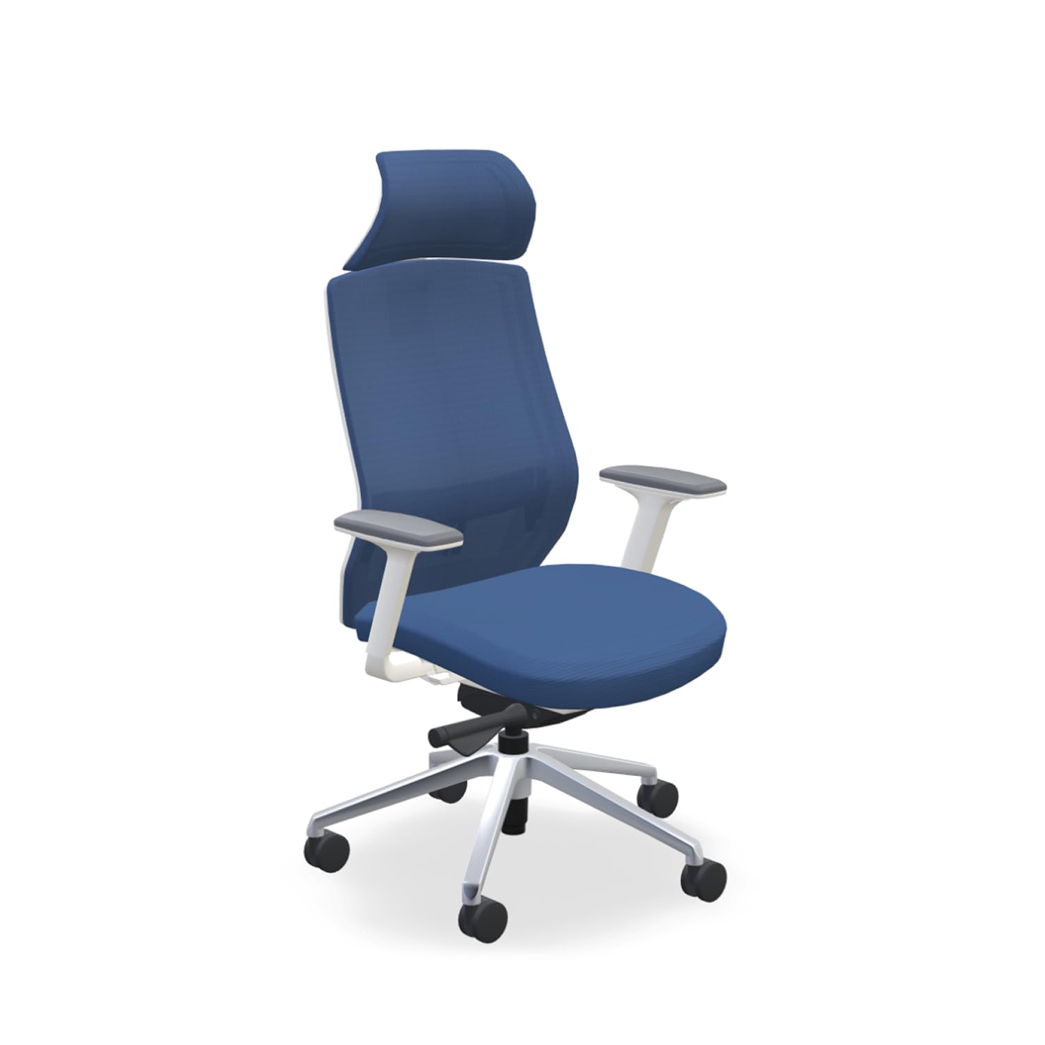 UPLIFT DESK Envoke Ergonomic Office Chair - Adjustable Lumbar Support, Mesh Back, Headrest, Synchro-Tilt Recline Home Office Desk Chairs with 3-Way Arms, 300 lb Capacity (Blue)
