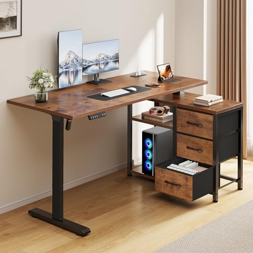 47-Inch L-Shaped Standing Desk with Storage