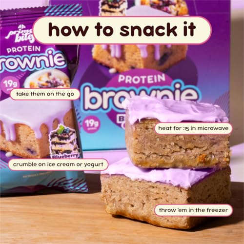 Image of Prime Bites High Protein Brownie Snack, Low Carb, Blueberry Cobbler 12ct