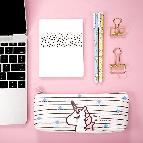 Jetec 31 Unicorn School Supplies, Include 10 Unicorn Gel Ink Pens 1 Unicorn Pencil Case 20 Color Refill Ink (0.5 Mm) Cute Flamingo Pen For Girls #TOP4