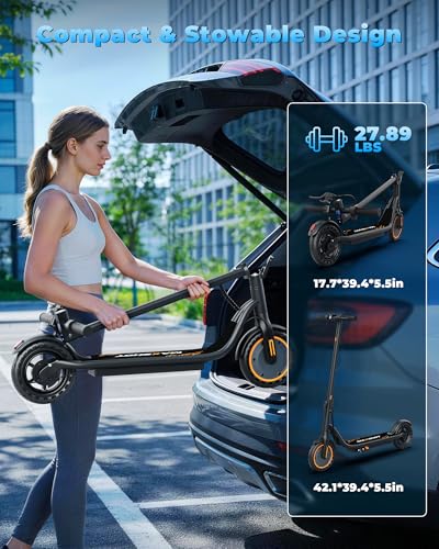 Image of Maxshot Electric Scooter, 350W /500W Powerful Motor, 19-22 MPH Max Speed, 15-28 Miles Range, Foldable escooter with Dual Braking Systems, Smart APP