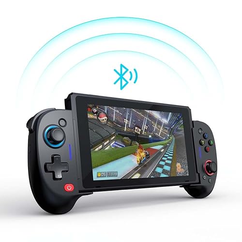 Vista 7 de ShanWan Switch Controllers, One-Piece Joypad Replacement SwitchSwitch OLED Suitable for Handheld Mode, Adjustable Turbo and Dual Vibration